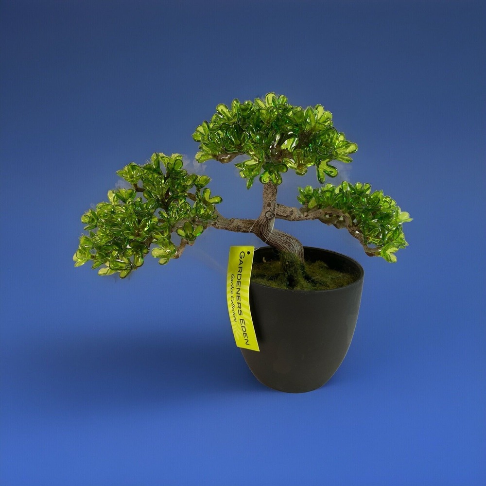 Bonsai Tree Jade Asian In Pot Table Accent 9.6 X 12" *Plastic* New